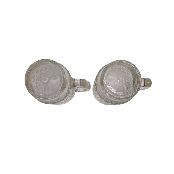 Vintage Anchor Hocking Diamond Cut Glass Beer Mugs - Set Of 2 - 1960's - MCM - Picture 7 of 9